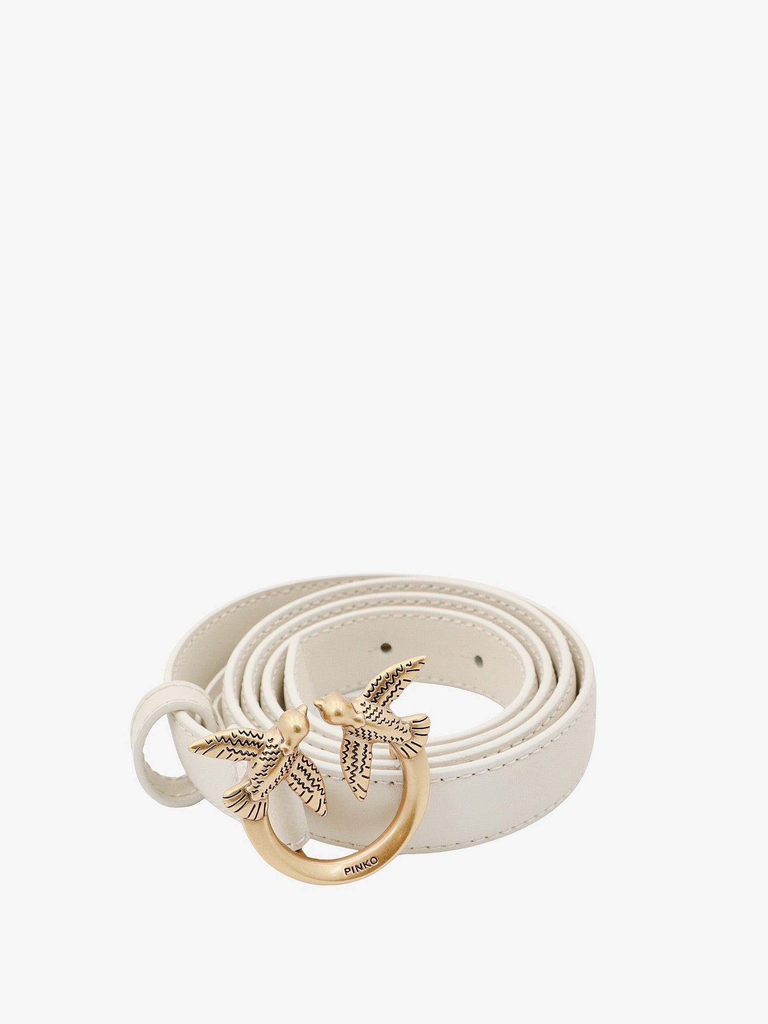 Pinko Women's Berry Leather Belt White