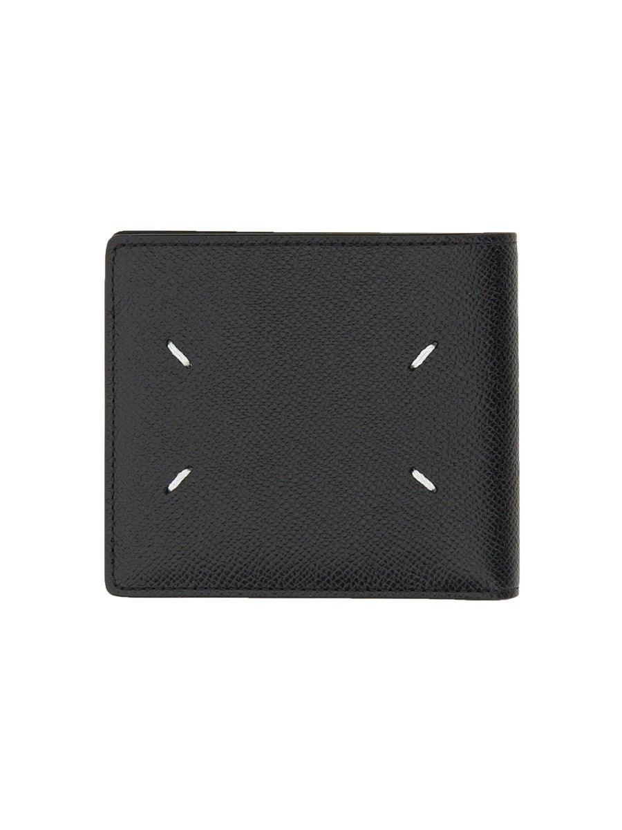Maison Margiela Unisex BI Fold Four Stitches Wallet Black