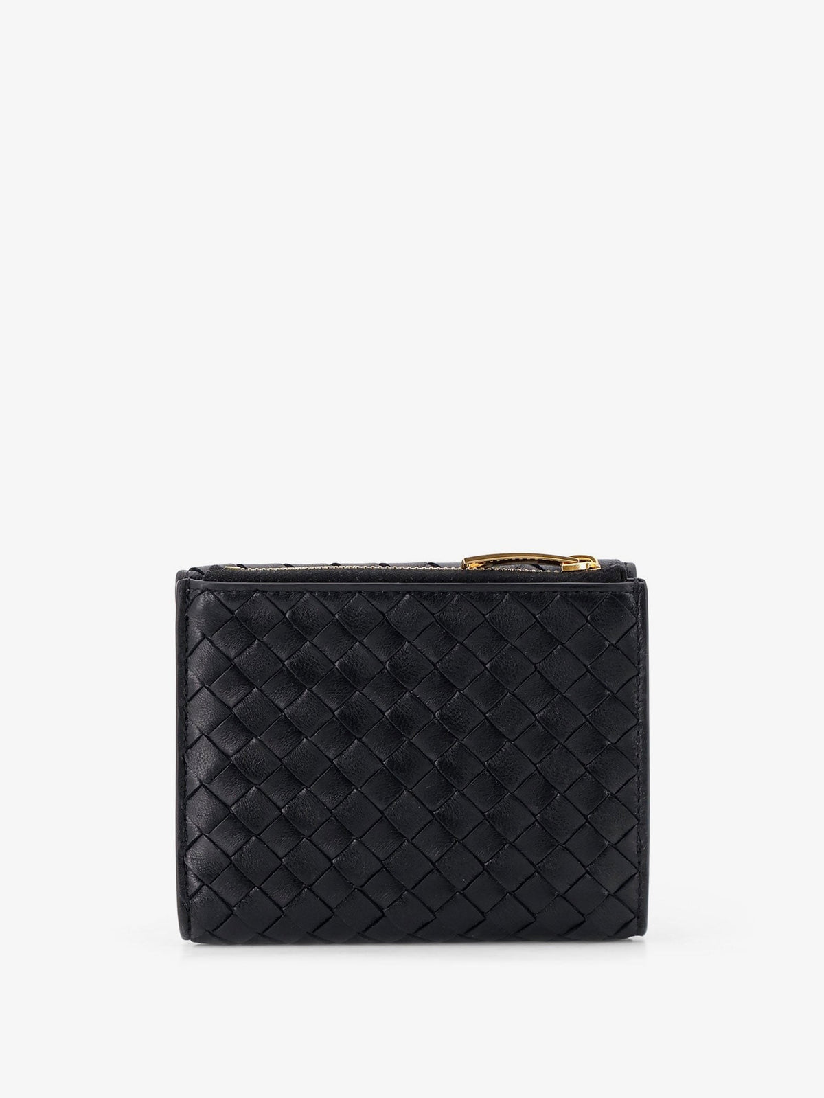 Bottega Veneta Women's Bi Fold Intrecciato Wallet Black, view 2