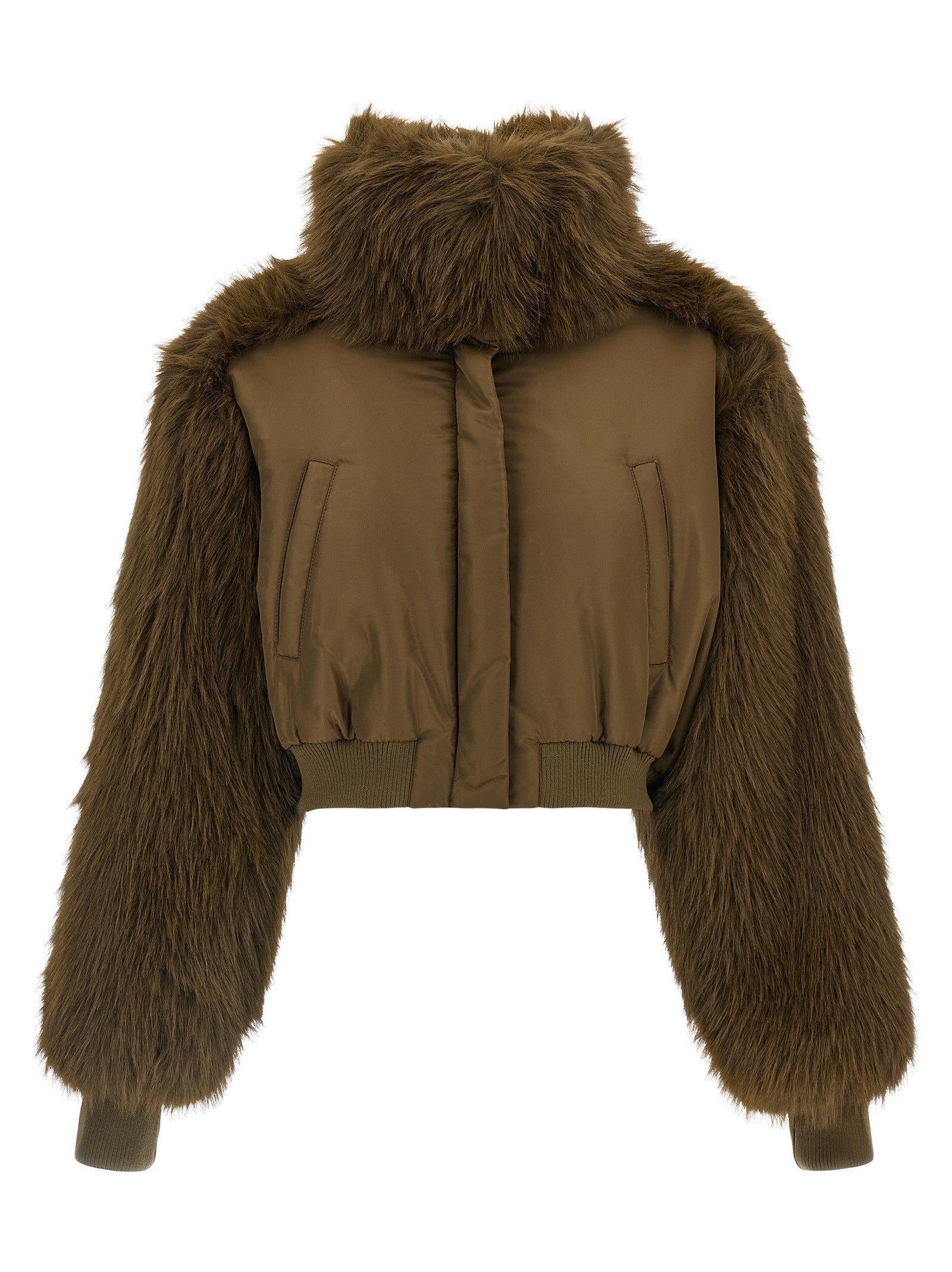 Fabiana Filippi Bi Material Short Jacket Green