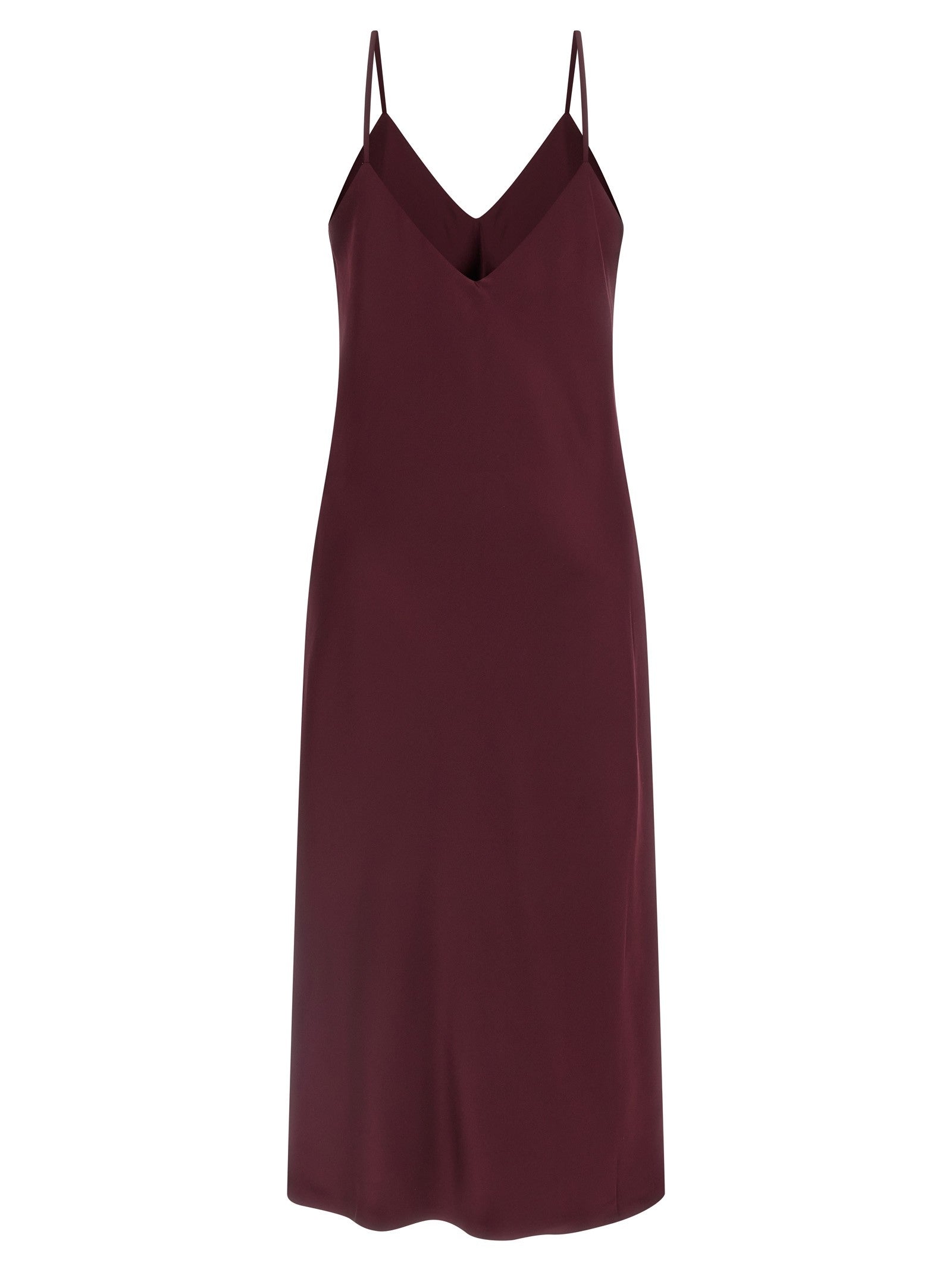 Norma Kamali Bias Slip Midi Dress Red