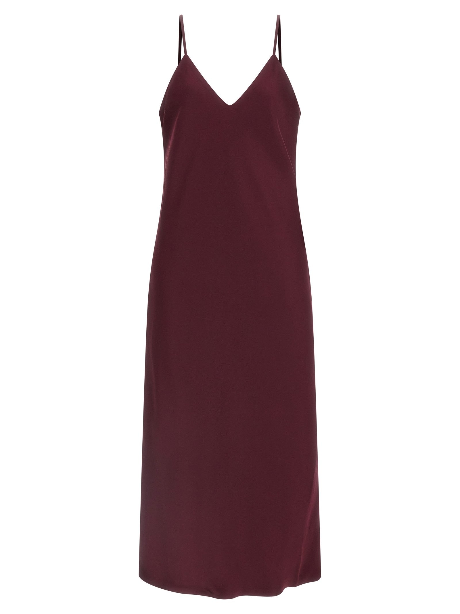 Norma Kamali Bias Slip Midi Dress Red