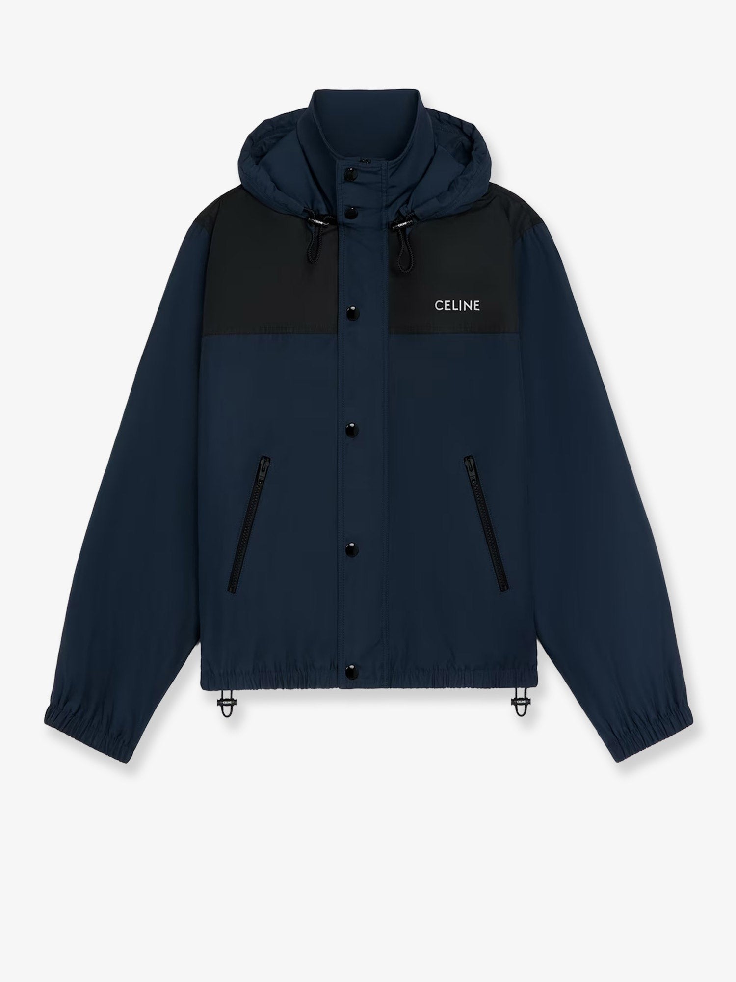 Celine Men's Bicolor Nylon Jacket Blue