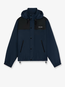 Celine Men's Bicolor Nylon Jacket Blue