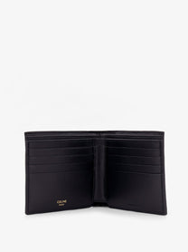 Celine Men's Bifold Triomphe Coated Canvas and Leather Wallet Black