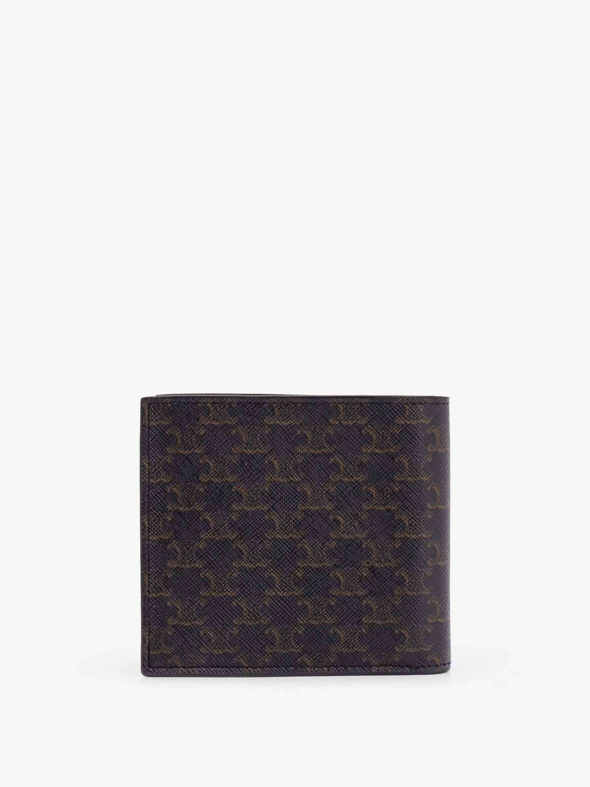 Celine Men's Bifold Triomphe Coated Canvas and Leather Wallet Black