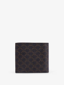 Celine Men's Bifold Triomphe Coated Canvas and Leather Wallet Black