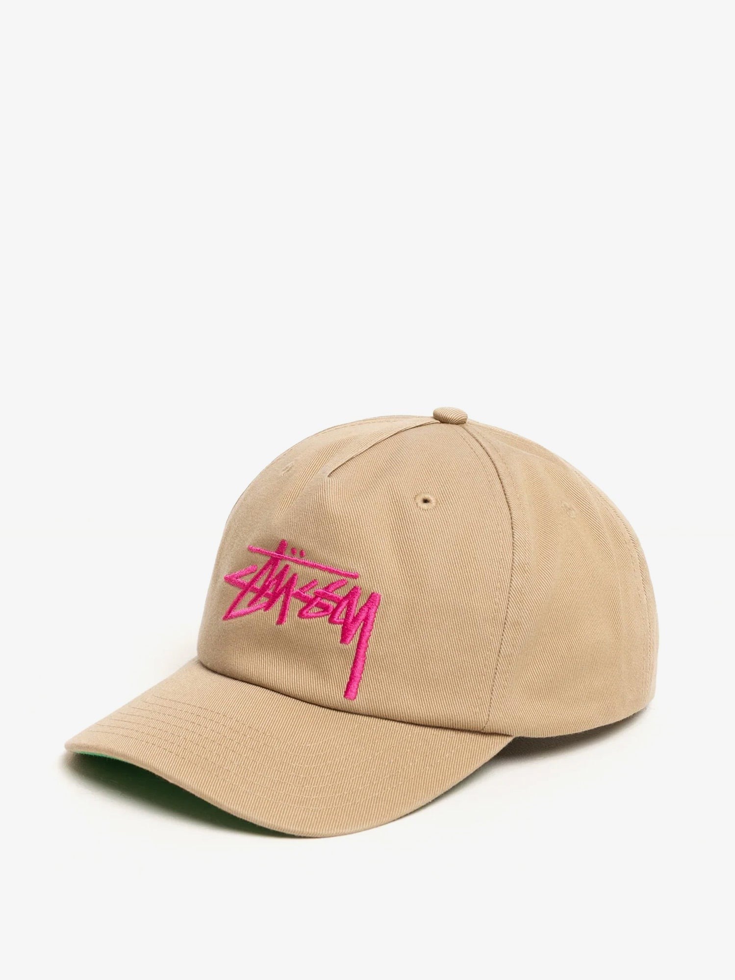 Stussy Men's Big Stock Mid Depth Cotton Baseball Hat Green