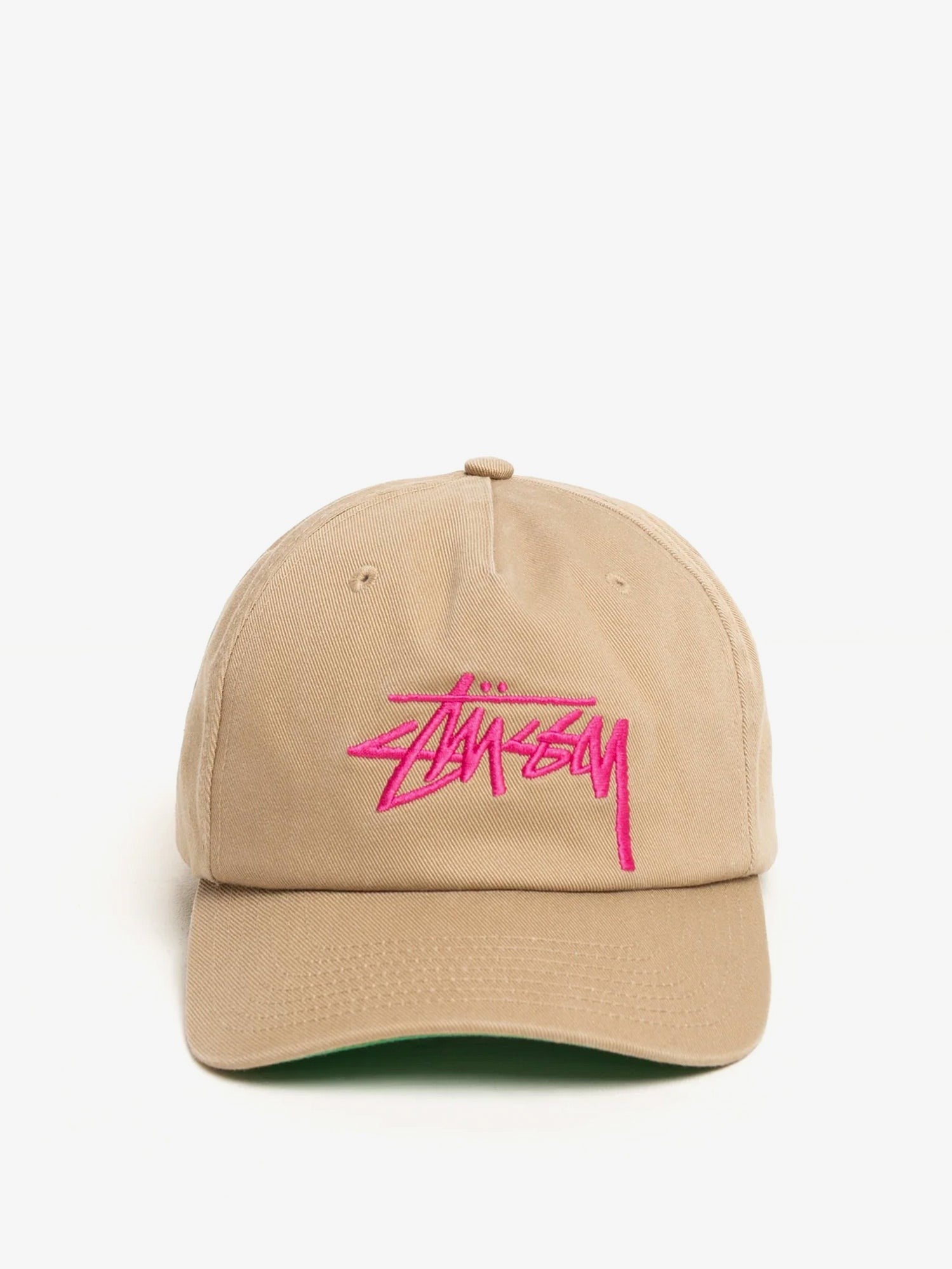 Stussy Men's Big Stock Mid Depth Cotton Baseball Hat Green