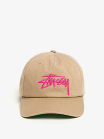Stussy Men's Big Stock Mid Depth Cotton Baseball Hat Green