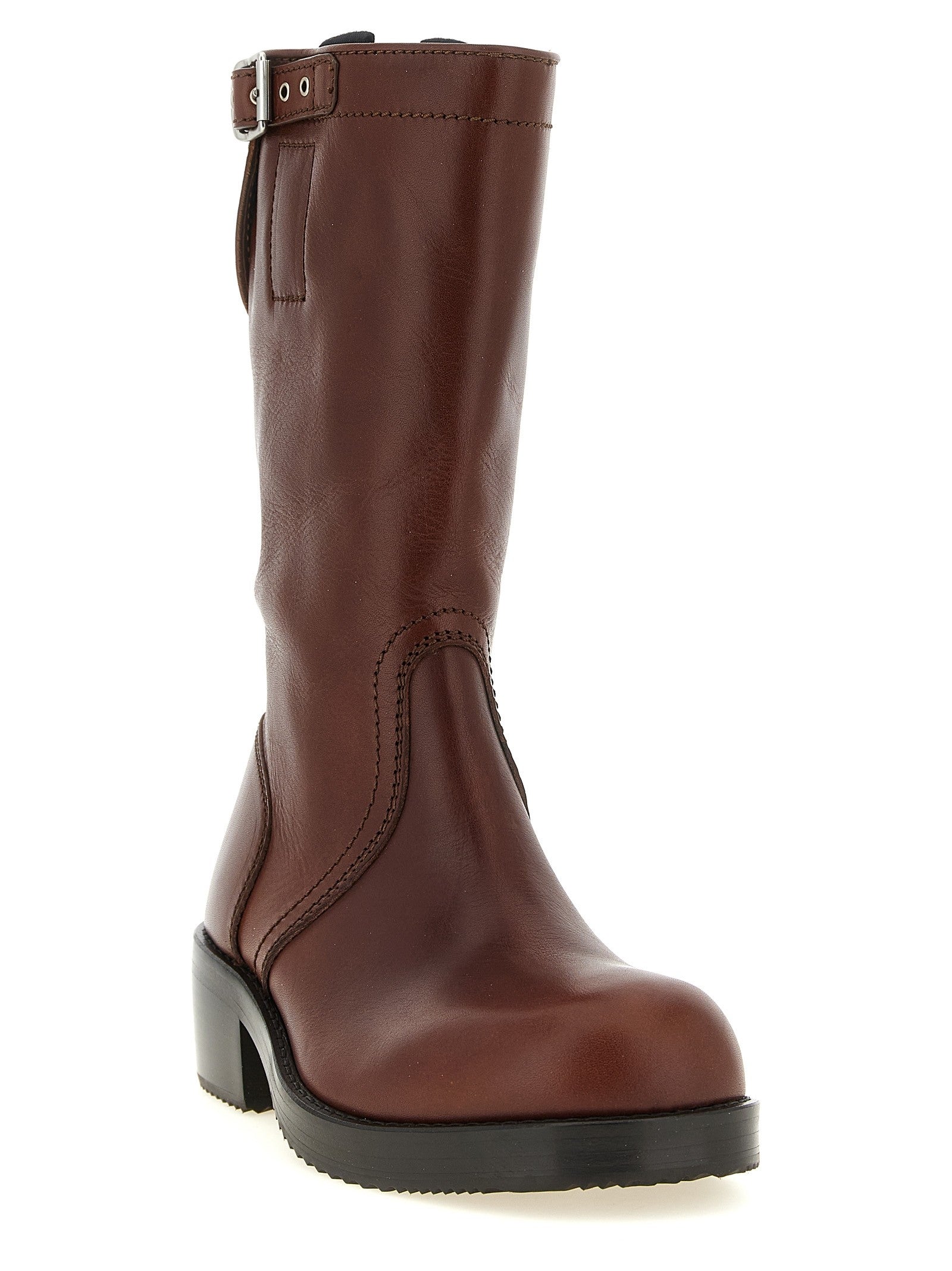 Dries Van Noten Biker Boots Brown