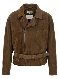 MM6 Maison Margiela Biker Jacket Brown