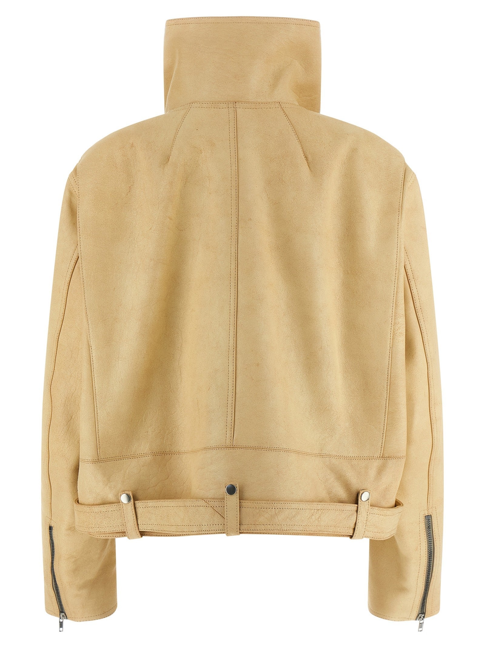 Rick Owens Biker Jumbo Stooges Jacket Beige