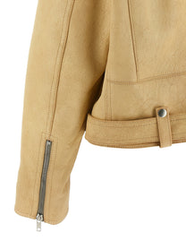 Rick Owens Biker Jumbo Stooges Jacket Beige