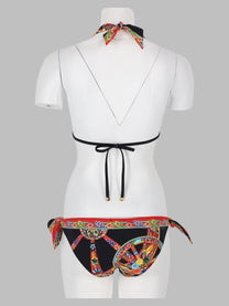 Dolce &amp; Gabbana Women's Bikini Triangolo Con Stampa Black