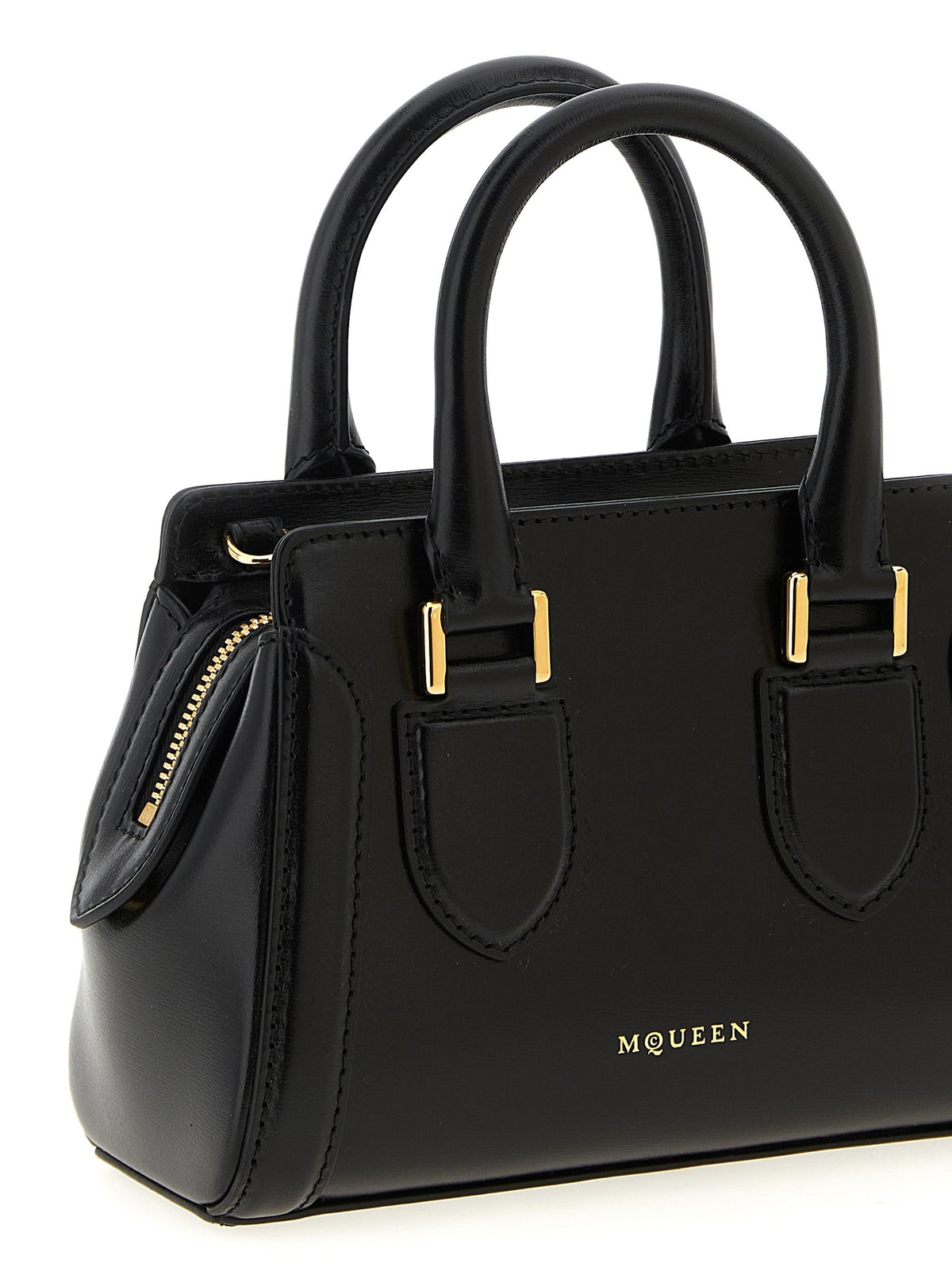 Alexander McQueen Birdee Mini Handbag Black, view 3
