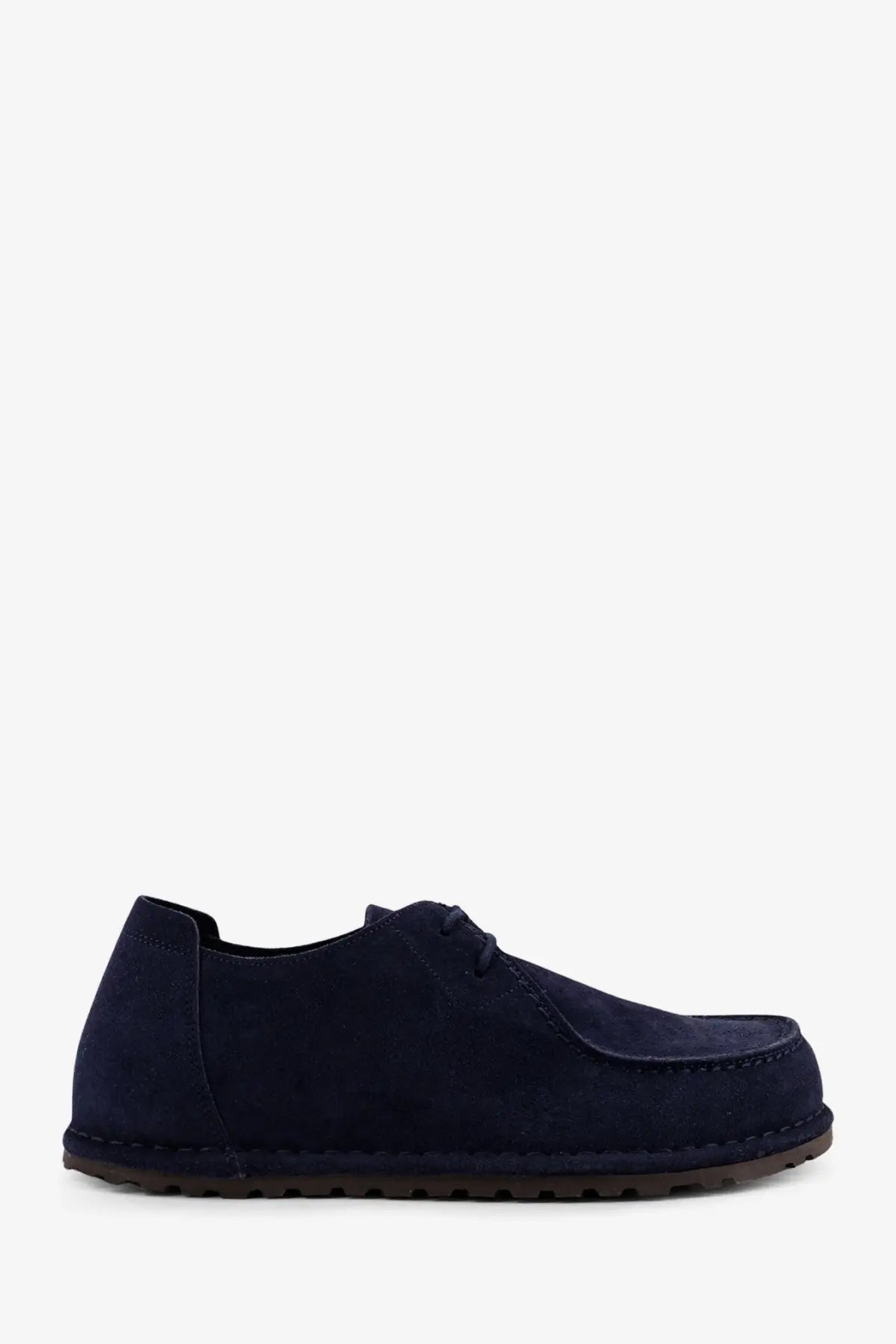 Birkenstock men’s utti suede lace up shoes in navy blue featuring soft suede material and a casual loafer design