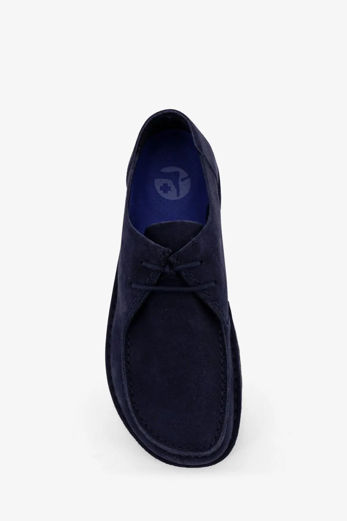Birkenstock men’s utti navy blue suede slip-on shoes with black laces and stitched toe seam