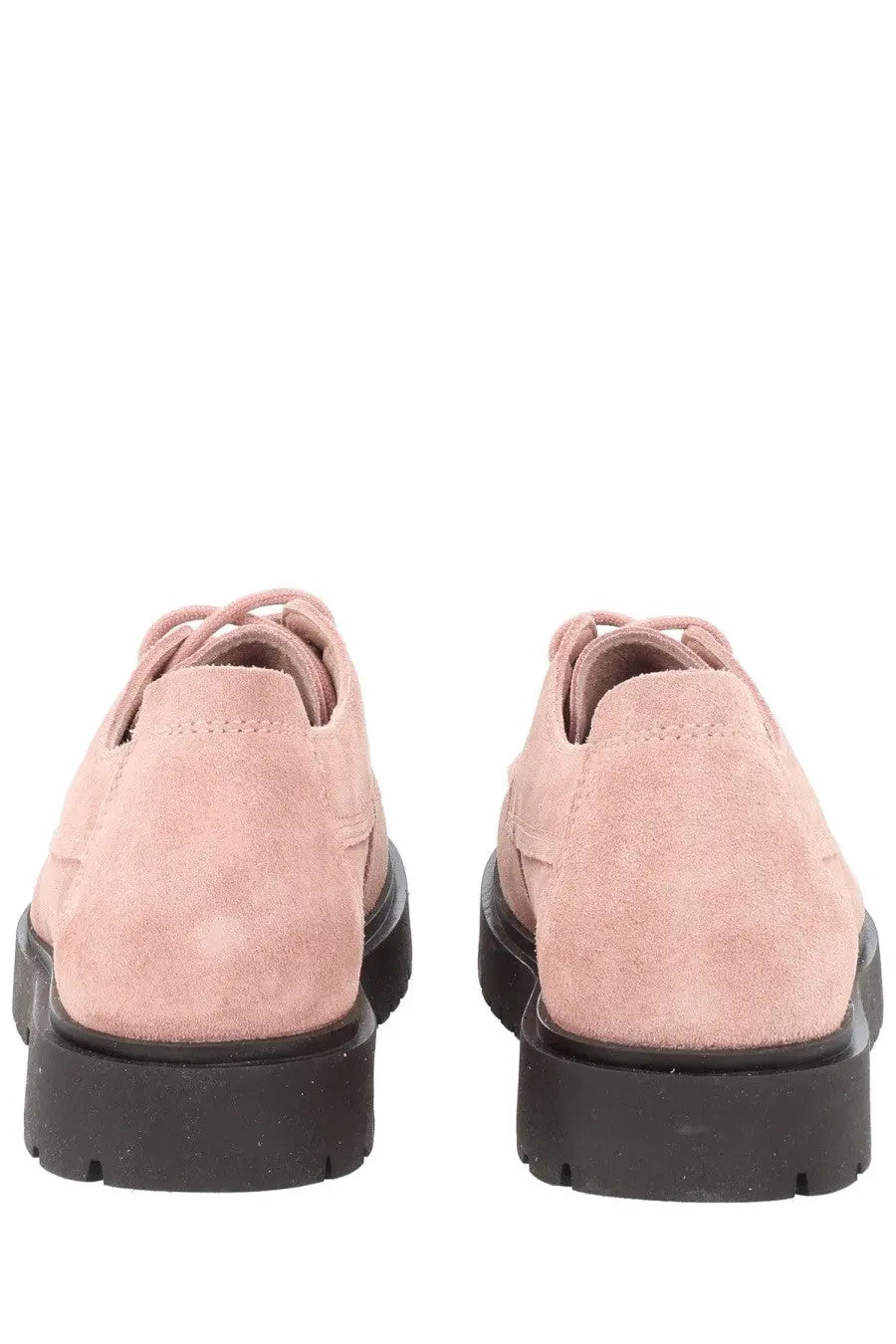 Birkenstock unisex mocassino highwood lace low blue oxford shoes in blush pink suede with black rubber soles