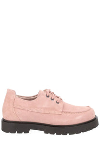 Birkenstock unisex mocassino highwood moc lace low blue pink suede lace-up shoe with black rubber sole