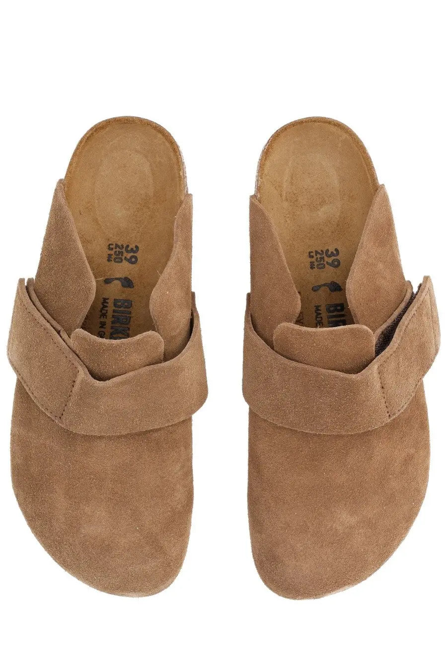 Birkenstock unisex mule loma brown tan suede clogs with soft cushioned footbed and adjustable strap