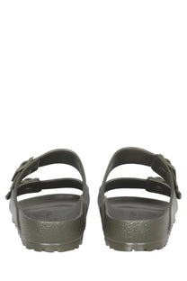 Olive green birkenstock unisex sandalo arizona rubber sandals with two adjustable straps and textured sole