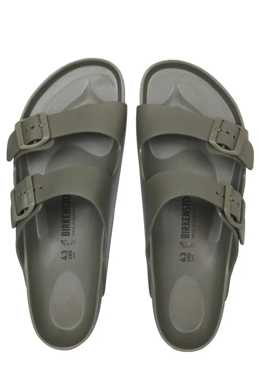 Birkenstock unisex sandalo arizona green olive sandals with two adjustable straps and contoured footbed