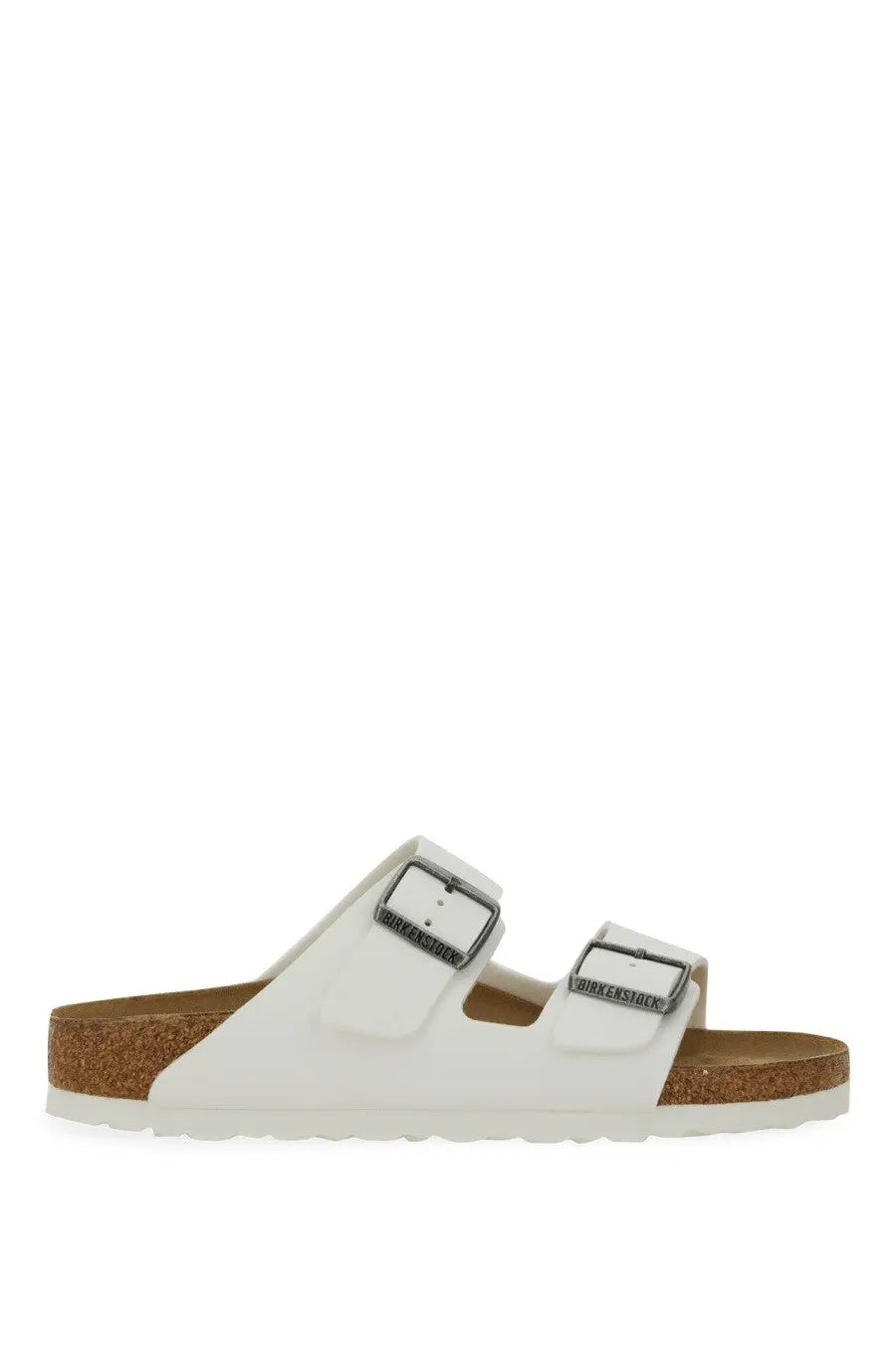 Birkenstock unisex sandalo arizona white sandals with two adjustable straps and cork footbed in white color