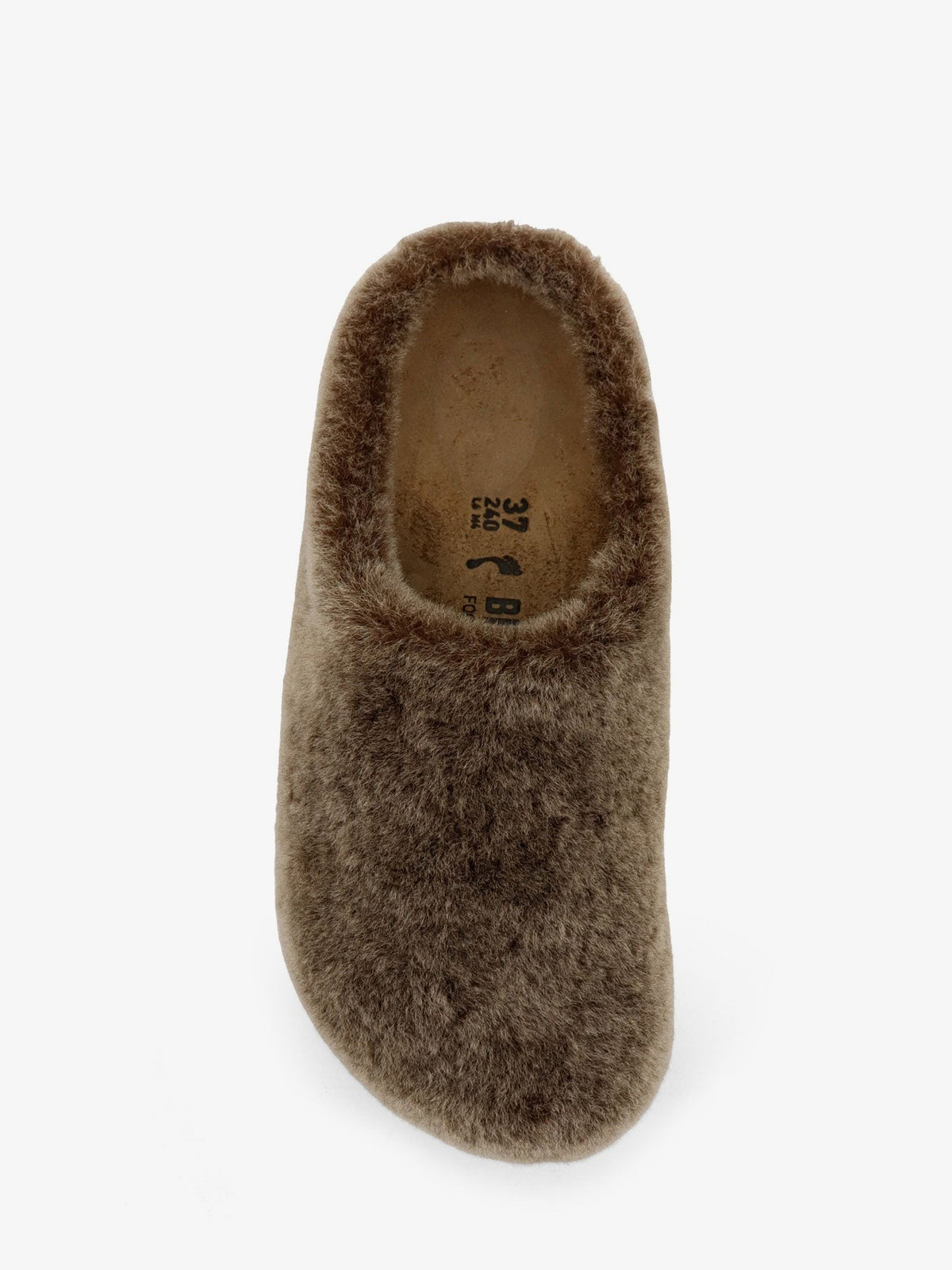Birkenstock Women's Amsterdam Wrapped Shearling Faux Fur Mules Grey, view 4