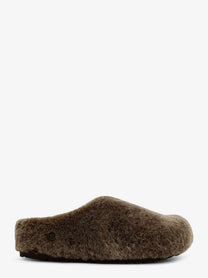 Birkenstock Women's Amsterdam Wrapped Shearling Faux Fur Mules Grey