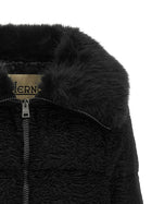 Herno Black Astrakhan Effect Jacket Black, view 3