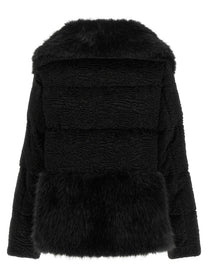 Herno Black Astrakhan Effect Jacket Black, view 2