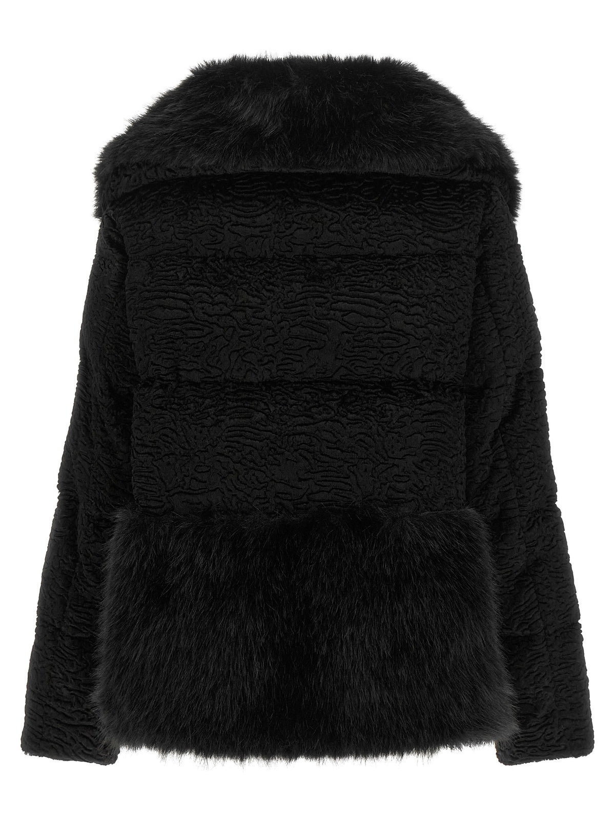 Herno Black Astrakhan Effect Jacket Black, view 2