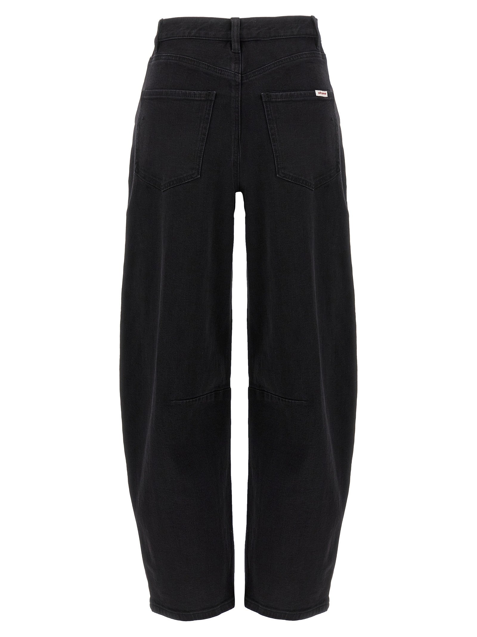 self-portrait Black Barrel Leg Jeans Black