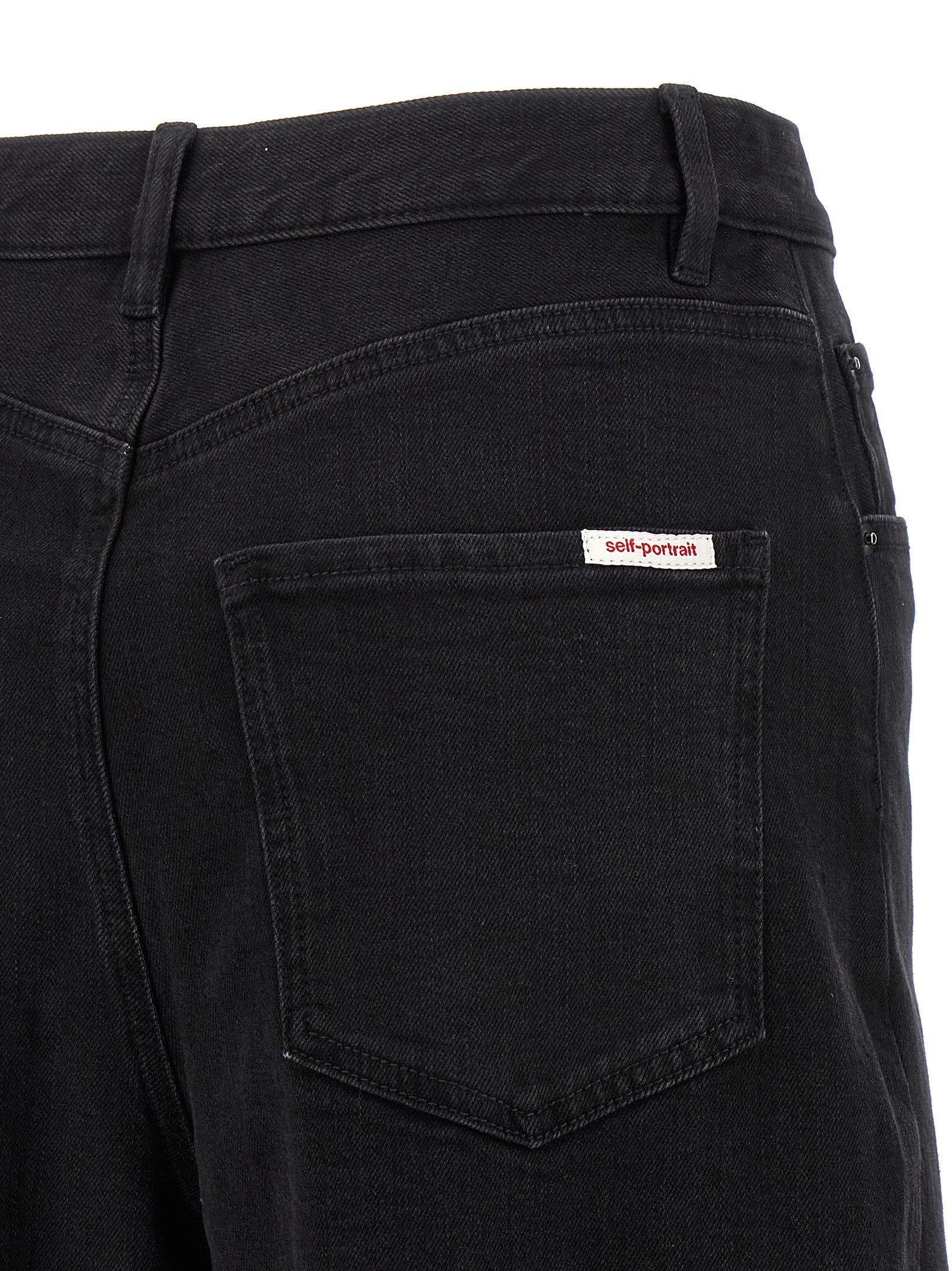 self-portrait Black Barrel Leg Jeans Black
