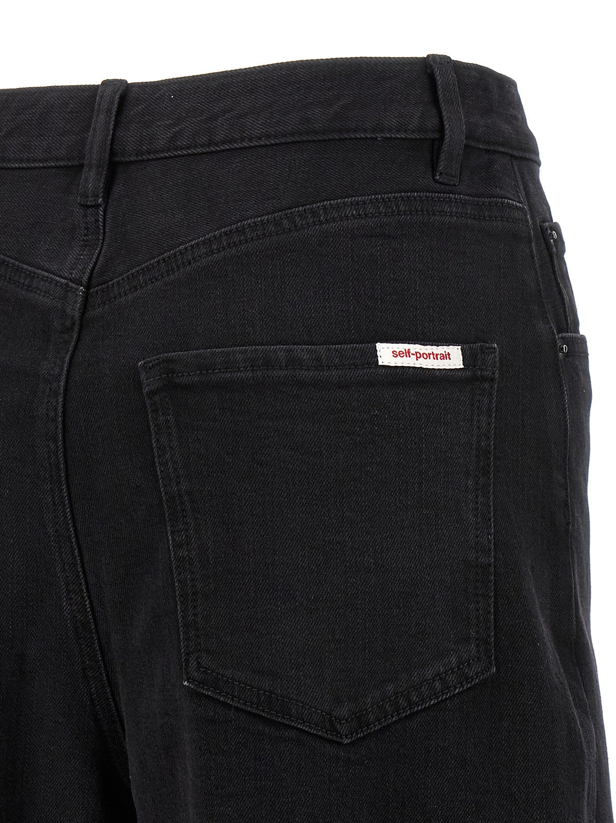 self-portrait Black Barrel Leg Jeans Black, view 4