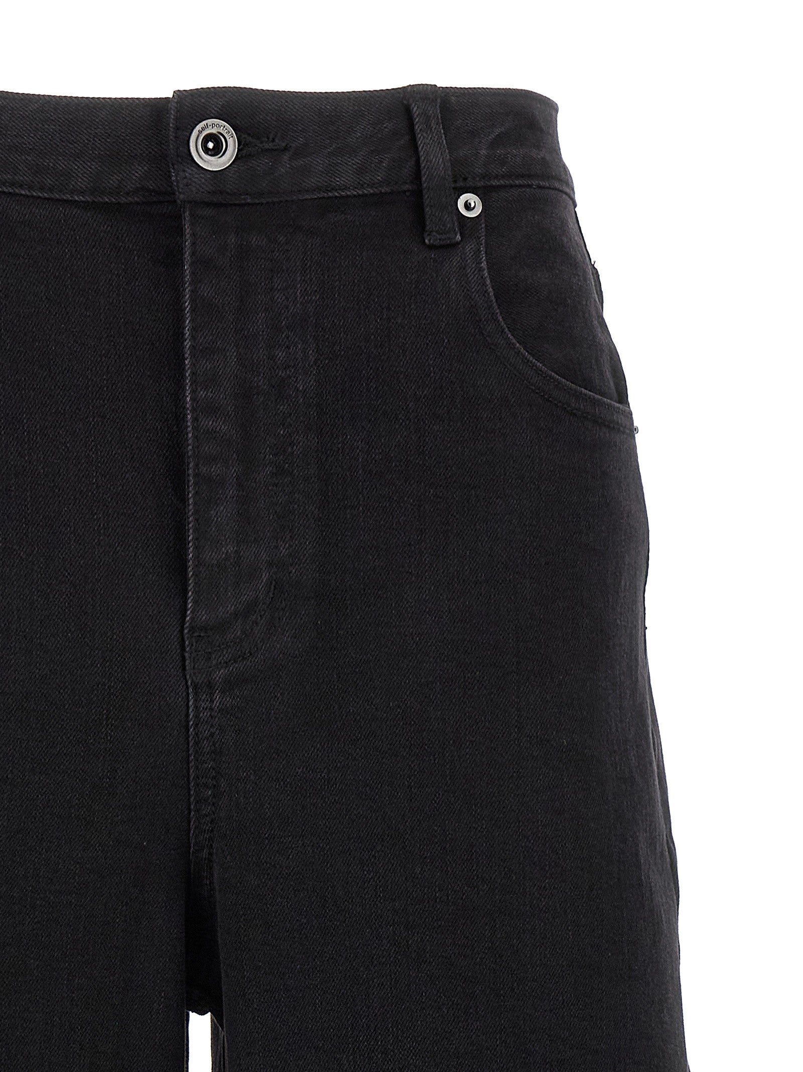 self-portrait Black Barrel Leg Jeans Black