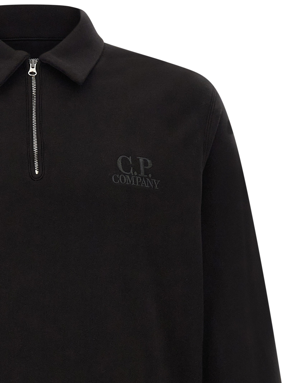 C.P. Company Black Cotton Fleece Sweatshirt Black