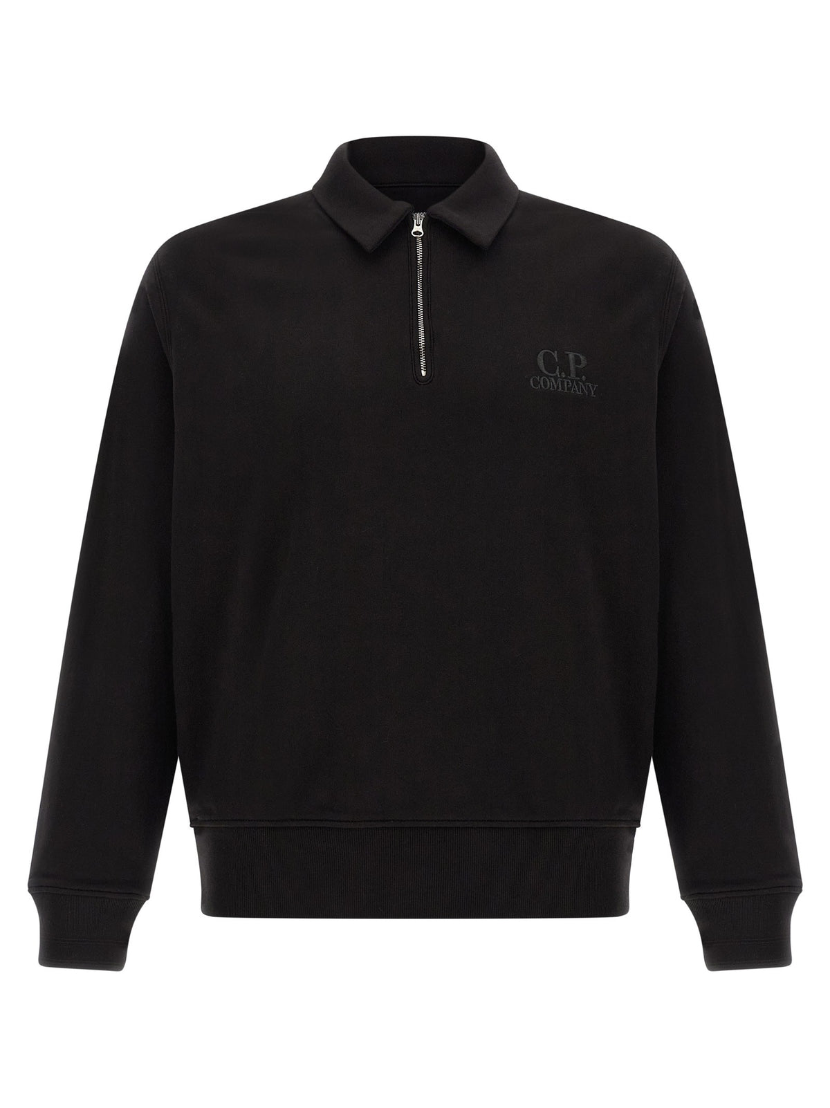 C.P. Company Black Cotton Fleece Sweatshirt Black
