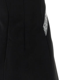self-portrait Black Crêpe Bow Lace Mini Dress White