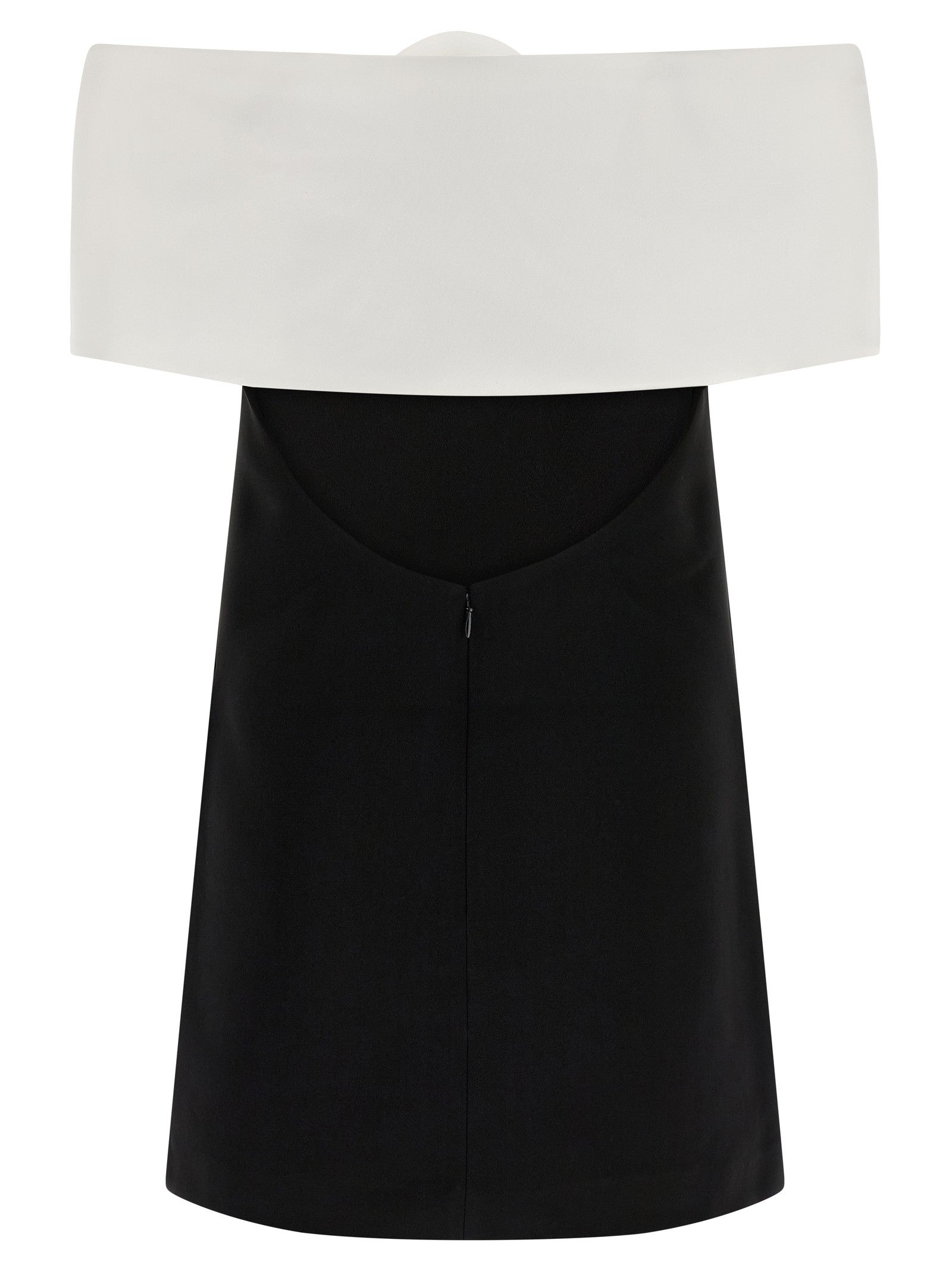 self-portrait Black Crêpe Flower Mini Dress White