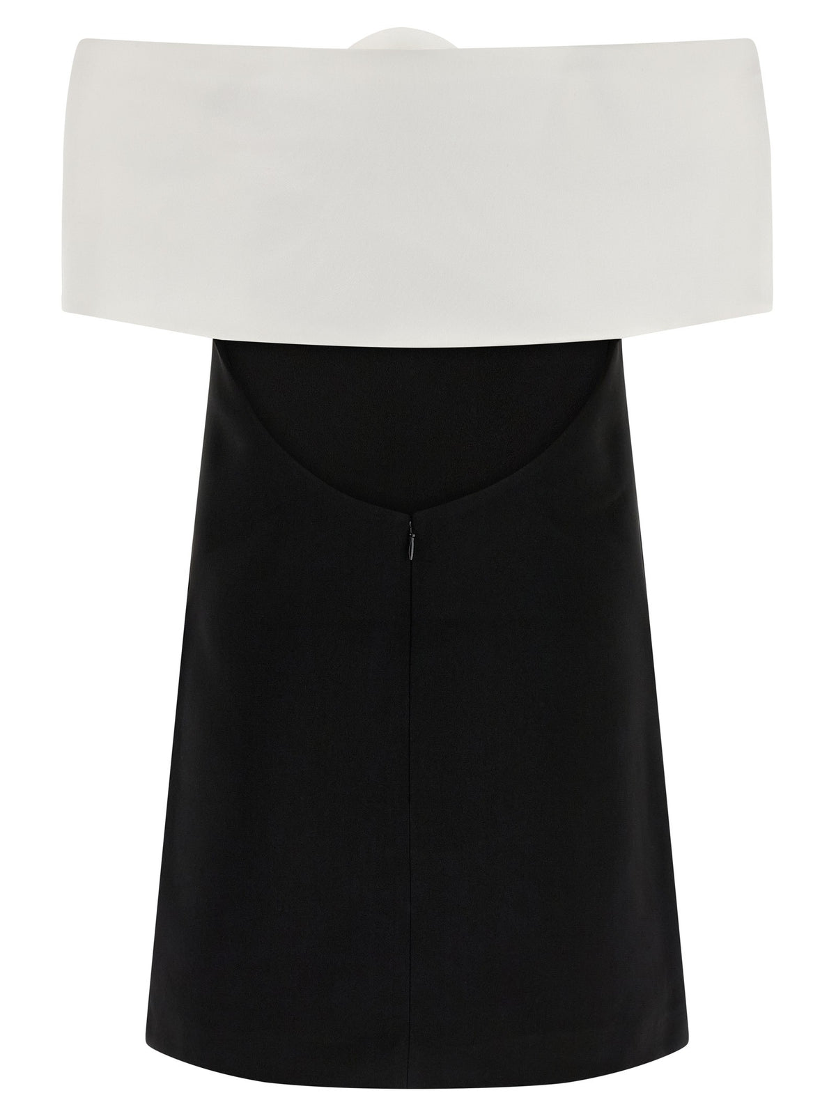 self-portrait Black Crêpe Flower Mini Dress White, view 2