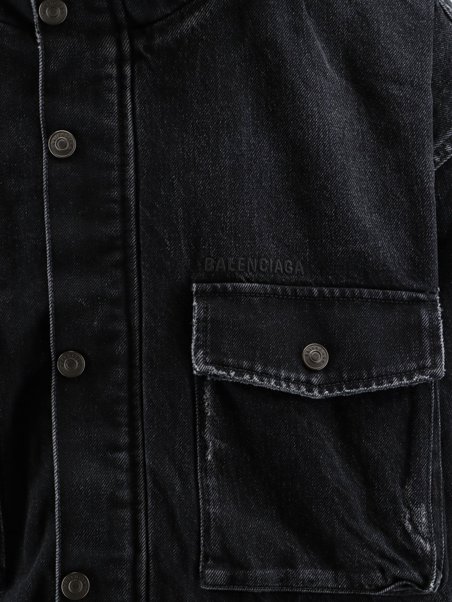 Balenciaga Men's Black Denim Jacket Black