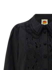 FARM Rio Black Embroidered Shirt Black, view 3