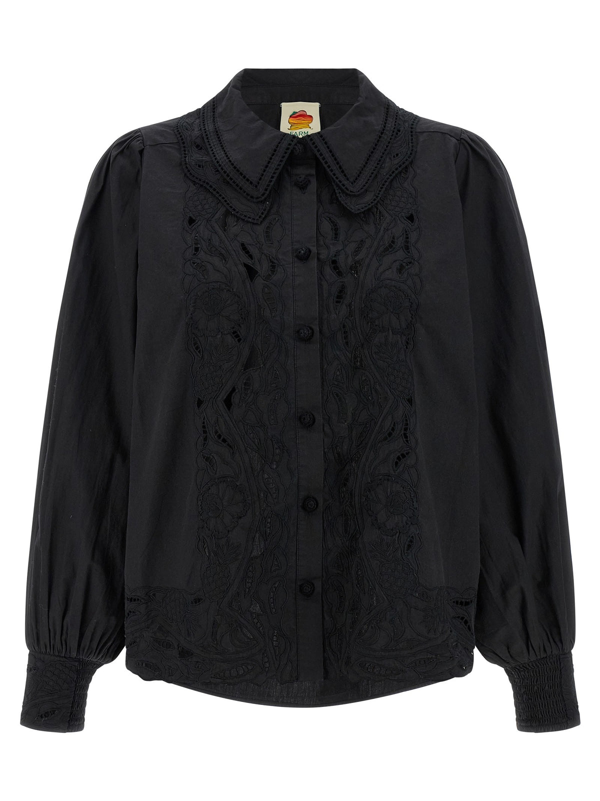FARM Rio Black Embroidered Shirt Black