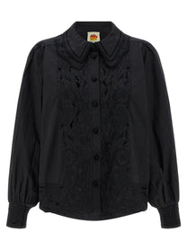 FARM Rio Black Embroidered Shirt Black