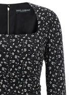 Dolce &amp; Gabbana Black Flower Dress Black