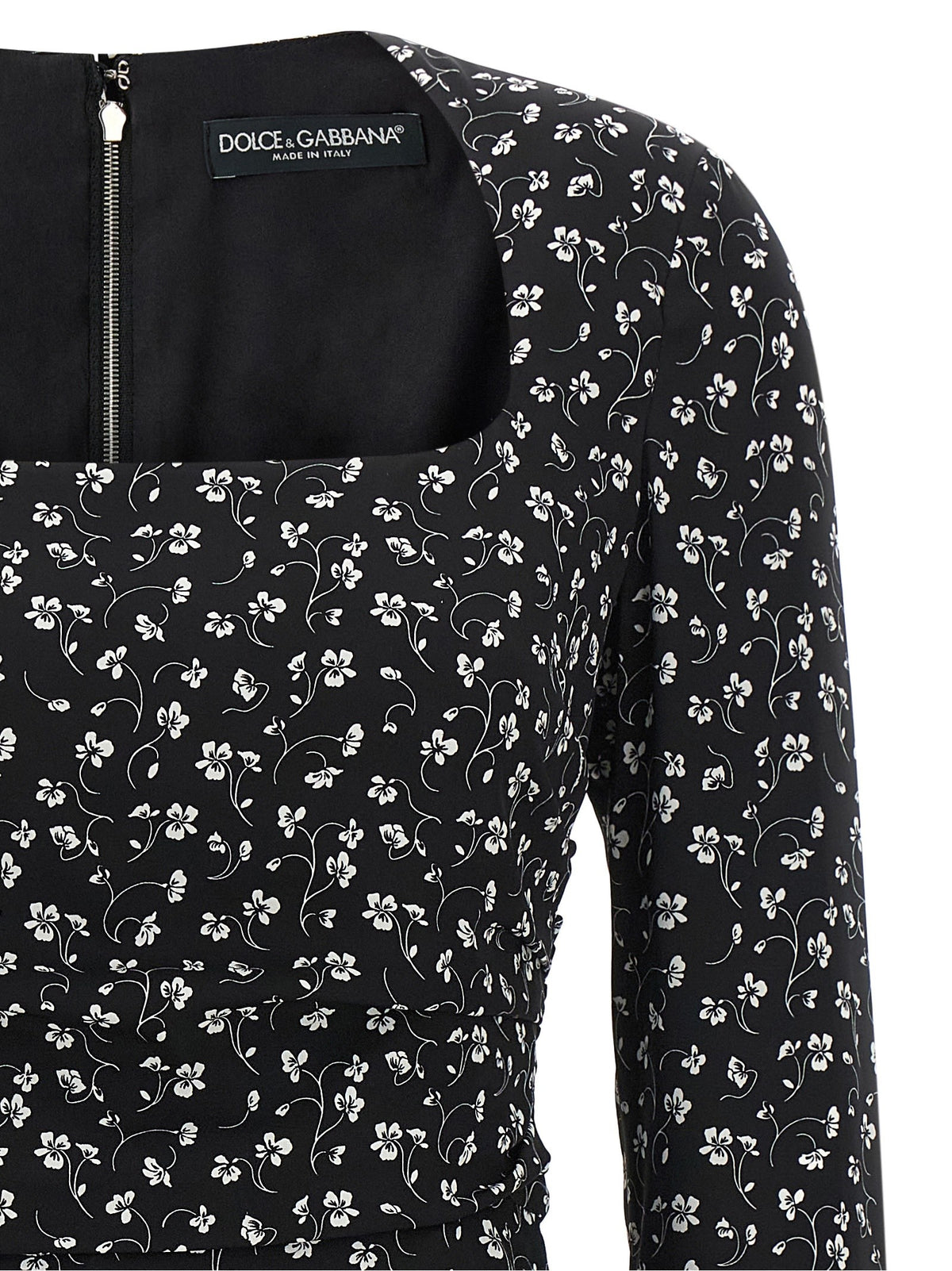 Dolce &amp; Gabbana Black Flower Dress Black