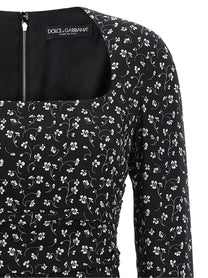 Dolce &amp; Gabbana Black Flower Dress Black