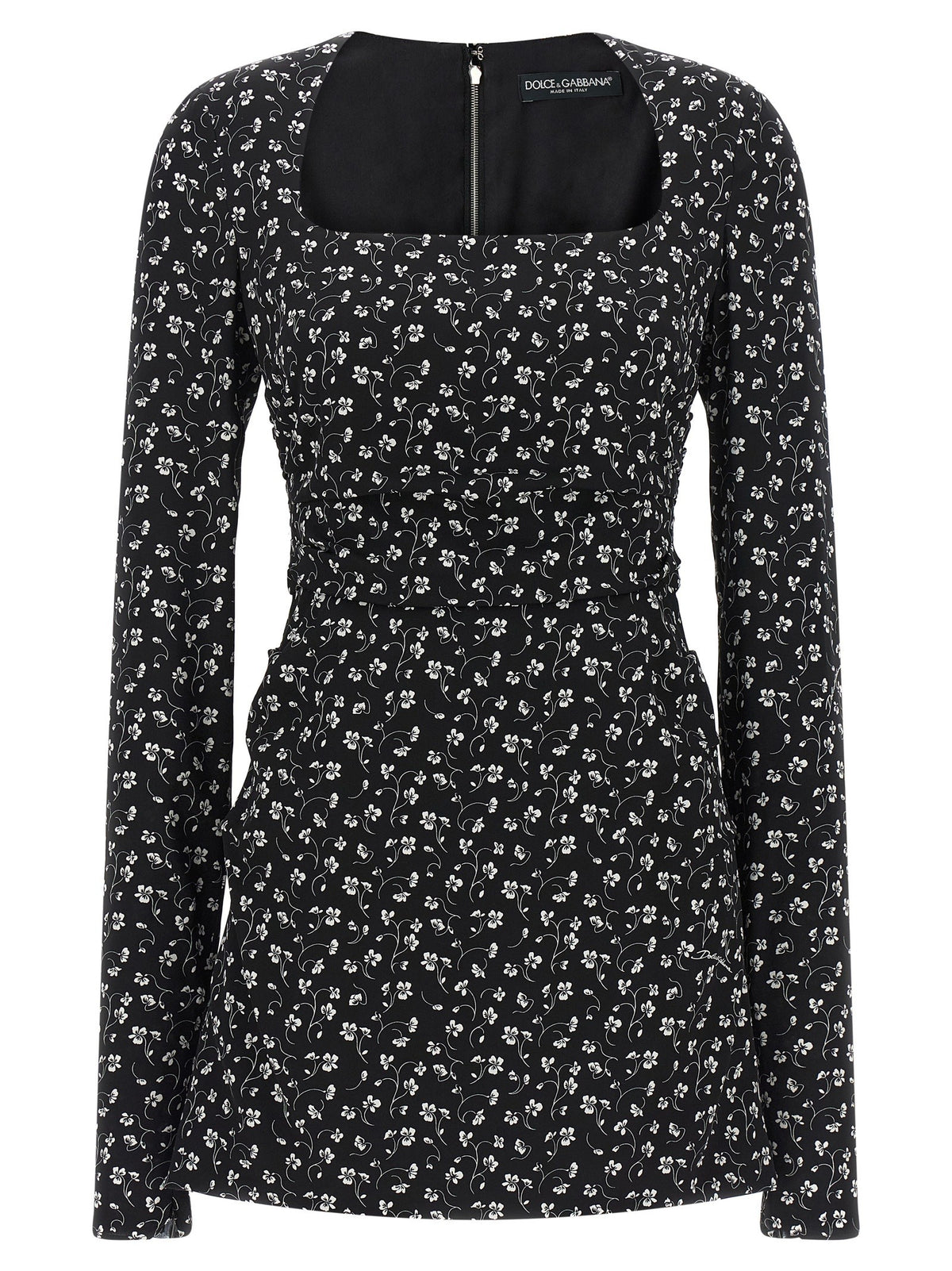 Dolce &amp; Gabbana Black Flower Dress Black
